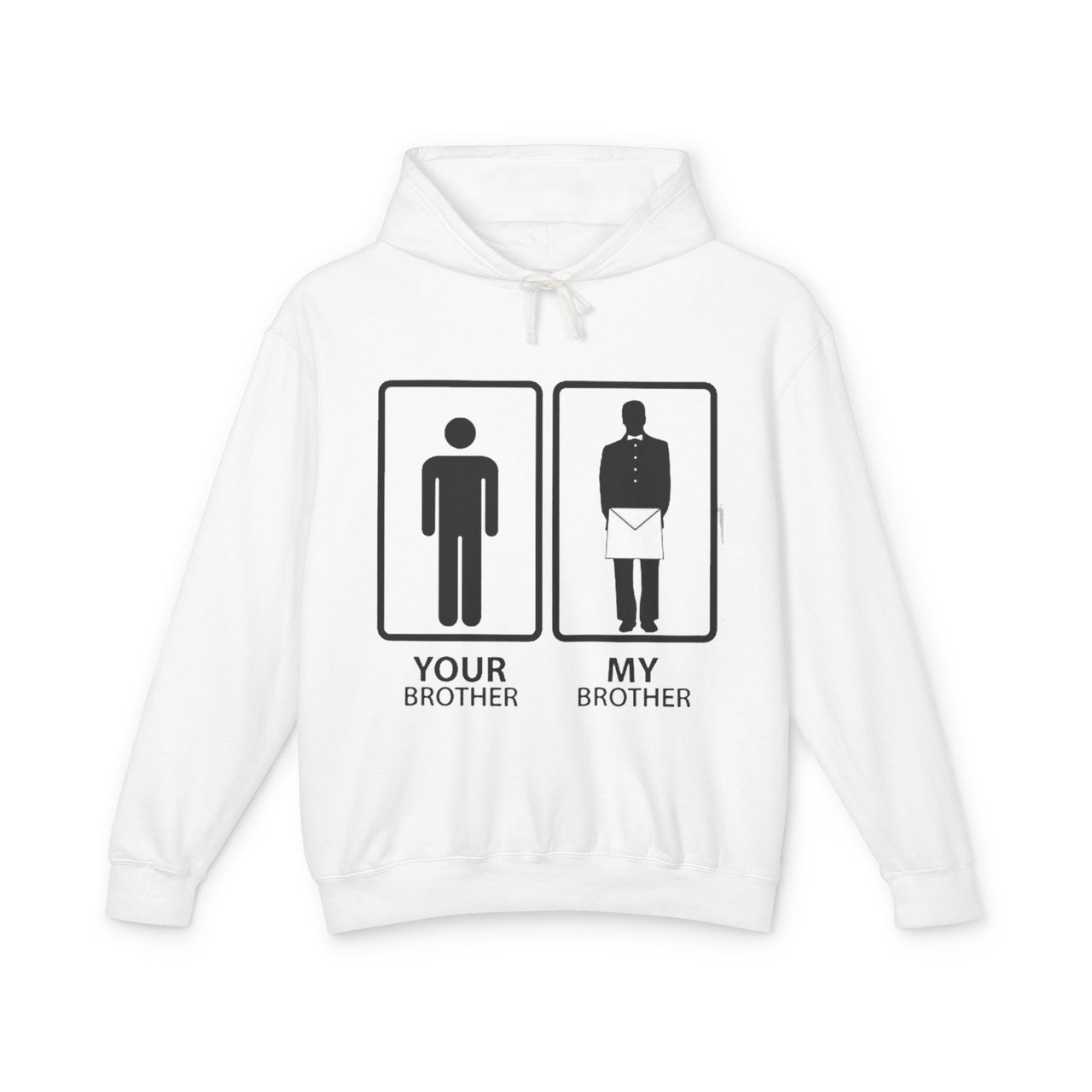 Humorous Unisex Lightweight Hooded Sweatshirt - Your Brother, My Brother