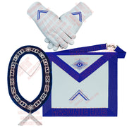 Masonic Blue Lodge Officer Aprons Set of 12 - Gloves , Chain Collars - Jewels