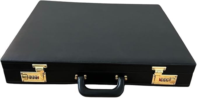 Masonic Regalia Apron Hard Case Briefcase Size MM or WM Mason Faux Leather Case, Black