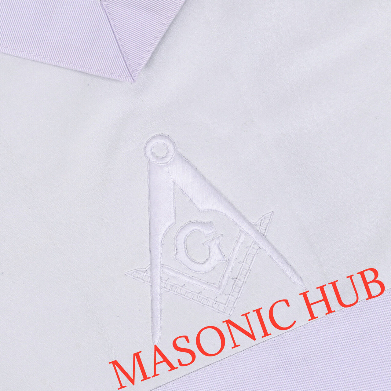 MASONIC ALL WHITE HAND EMBROIDERED MASTER MASON 100% LAMBSKIN APRON
