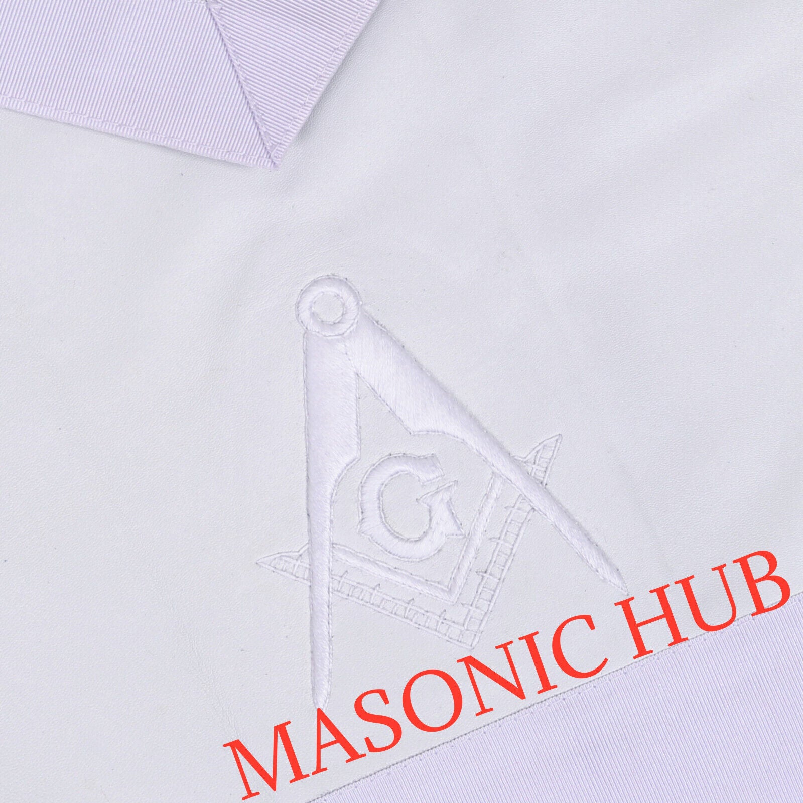 MASONIC ALL WHITE HAND EMBROIDERED MASTER MASON 100% LAMBSKIN APRON