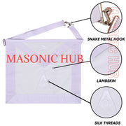 MASONIC ALL WHITE HAND EMBROIDERED MASTER MASON 100% LAMBSKIN APRON