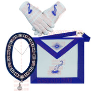 Masonic Blue Lodge Officer Aprons Set of 12 - Gloves , Chain Collars - Jewels