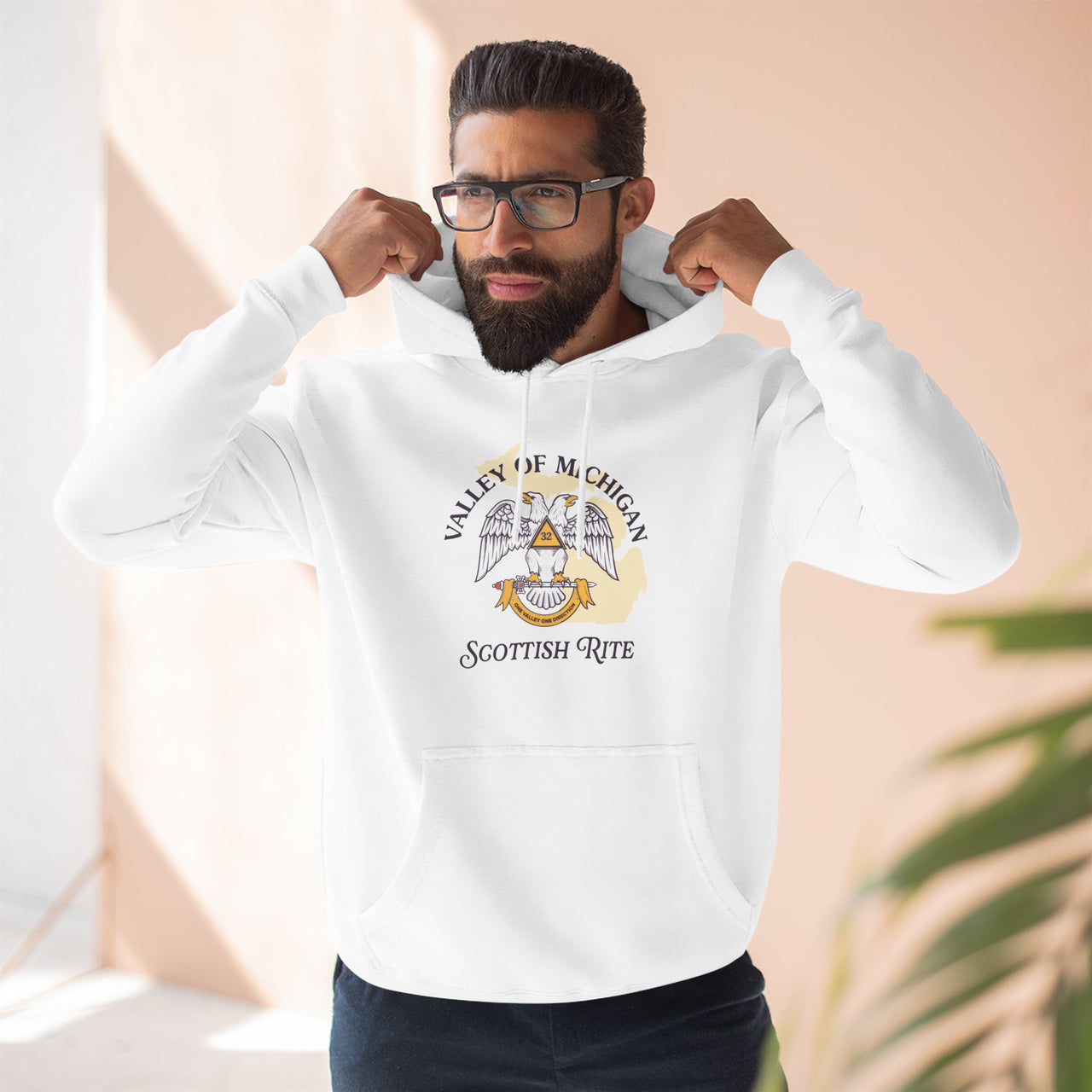 Three-Panel Fleece Hoodie with Scottish Rite Design, Cozy Sweatshirt for Winter, Gift for Freemasons and Celebrations SCOTTISH RITE