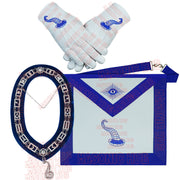 Masonic Blue Lodge Officer Aprons Set of 12 - Gloves , Chain Collars - Jewels