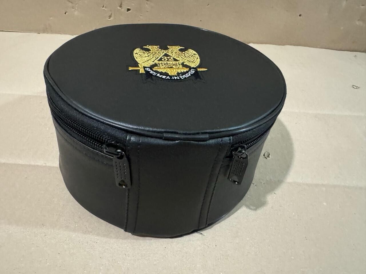 Masonic Scottish Rite 32 Degree Double Eagles Crown Cap Case Freemason Hat Carry