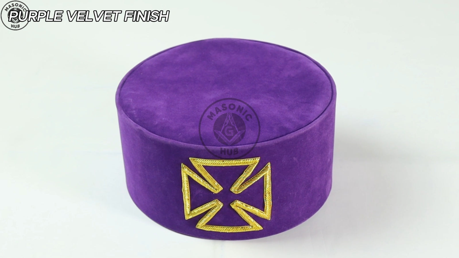 Masonic Grand Prior Purple Velvet Cap Hat Crown - Knight Templar Regalia