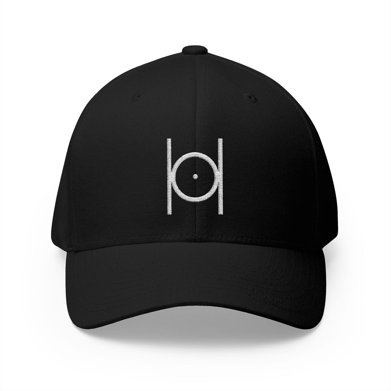 Embroidered Minimalist Logo Cap — White Structured Closed-Back Hat