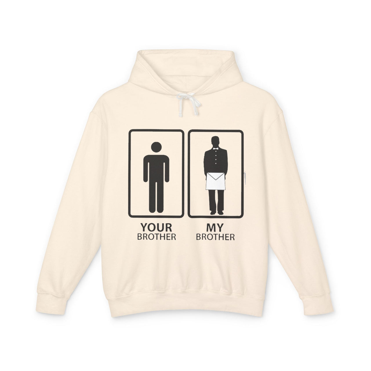 Humorous Unisex Lightweight Hooded Sweatshirt - Your Brother, My Brother