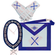 Masonic Blue Lodge Officer Aprons Set of 12 - Gloves , Chain Collars - Jewels