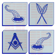 Masonic Blue Lodge Officer Aprons Set of 12 - Gloves , Chain Collars - Jewels