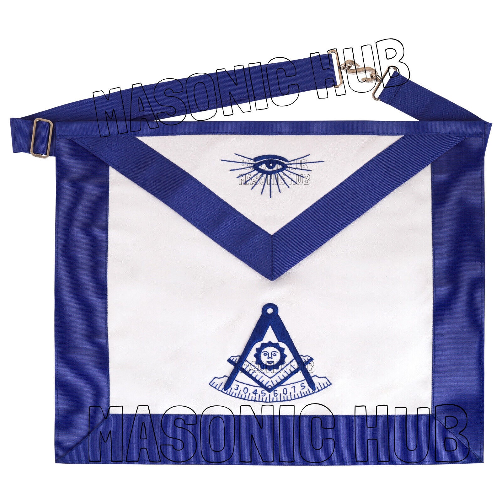 Handcrafted 100% Lambskin Masonic Blue past Master Apron for Freemasonry