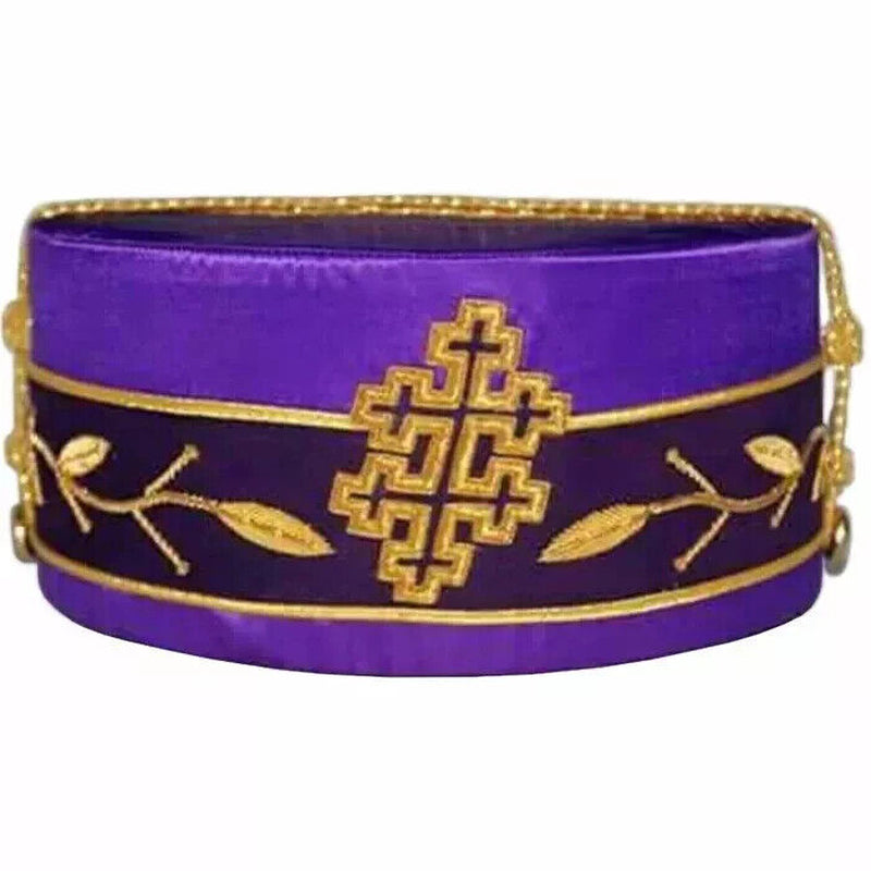 Masonic Regalia 33Rd Degree Scottish Rite Crown Cap-Purple with Gold Cap Cord