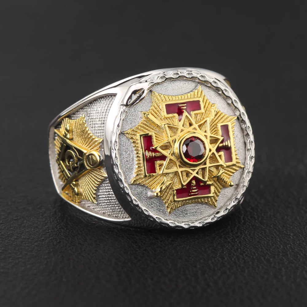 Sovereign Grand Inspector General 33 Degree Mason Masonic Sterling Silver Ring