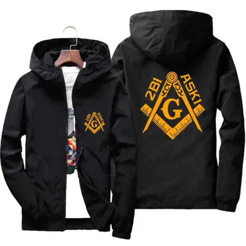 Spring Autumn Casual The Masonic Plus Size Bomber Men's Windbreaker Thin Hooded Coat Jacket Slim Fit Pilot Parkas Clothes 5XL