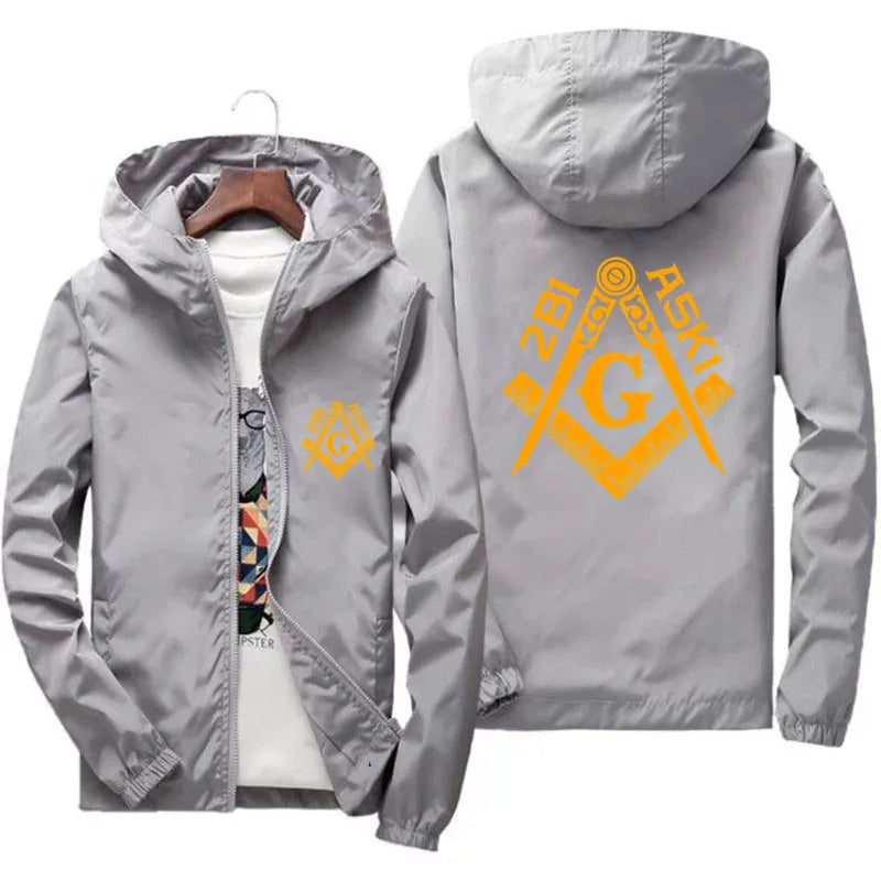 Spring Autumn Casual The Masonic Plus Size Bomber Men's Windbreaker Thin Hooded Coat Jacket Slim Fit Pilot Parkas Clothes 5XL
