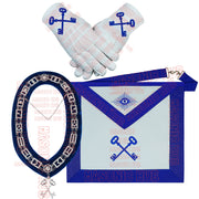 Masonic Blue Lodge Officer Aprons Set of 12 - Gloves , Chain Collars - Jewels
