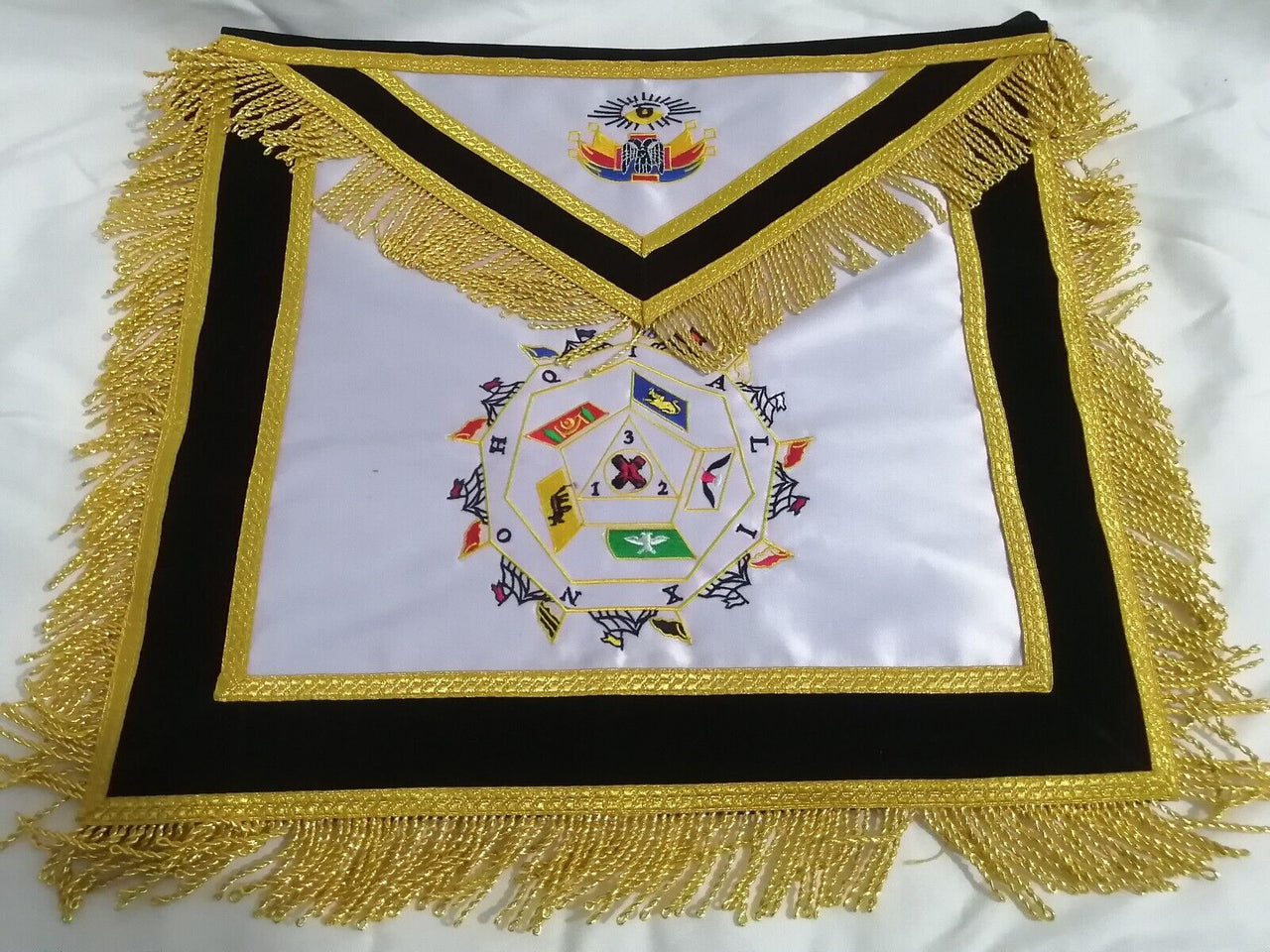 Masonic Regalia 32 Degree Scottish Rite Apron Dressed Black Lining Fabric