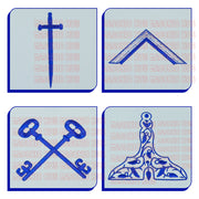 Masonic Blue Lodge Officer Aprons Set of 12 - Gloves , Chain Collars - Jewels