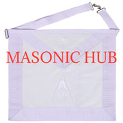 MASONIC ALL WHITE HAND EMBROIDERED MASTER MASON 100% LAMBSKIN APRON