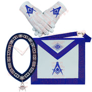 Masonic Blue Lodge Officer Aprons Set of 12 - Gloves , Chain Collars - Jewels
