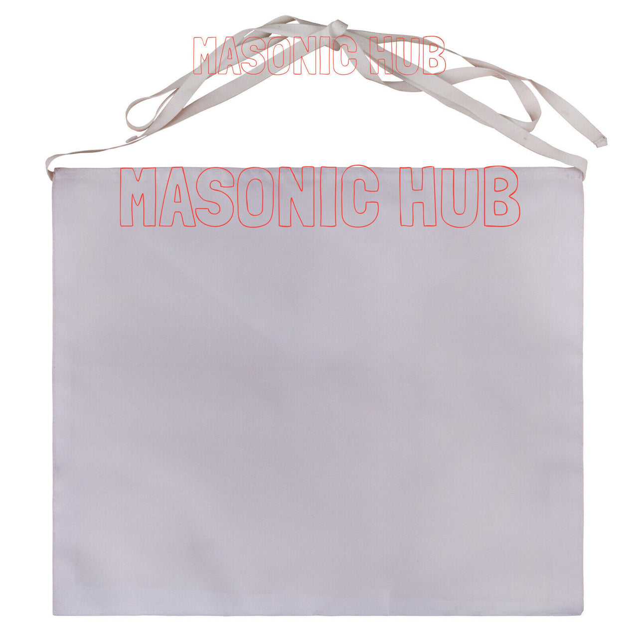 Masonic Hub White Duck Cotton Apprentice Apron 14"X16" | Adjustable Belt Regalia