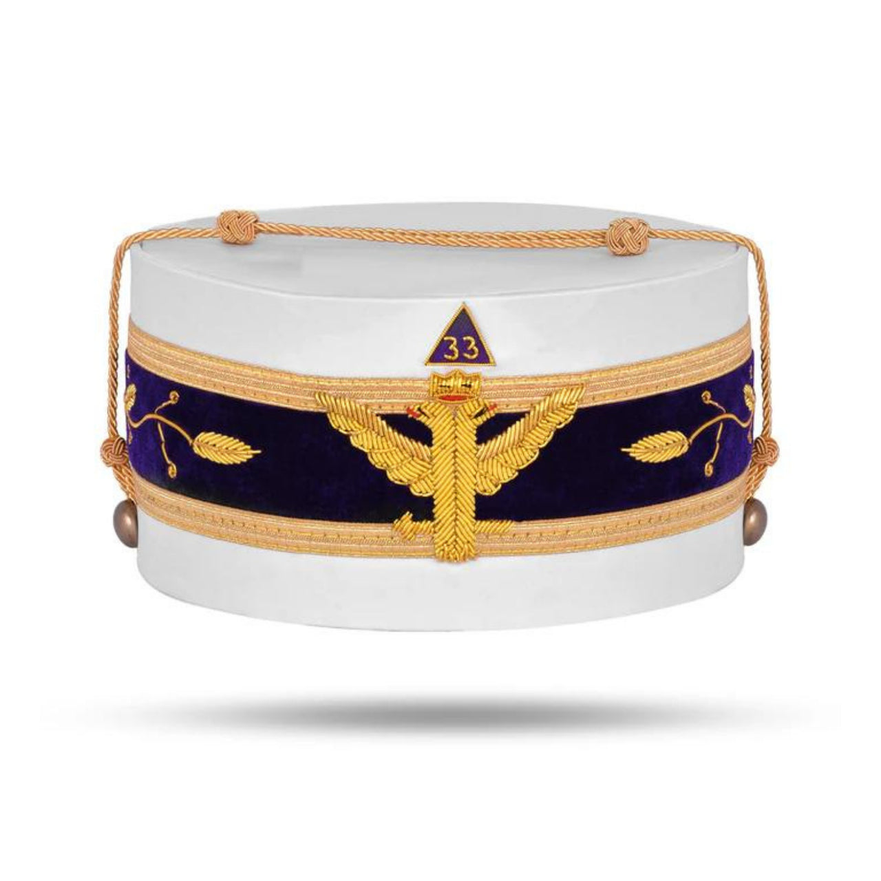 33Rd Degree Scottish Rite Crown Cap-Wings down Hand Embroidery with Gold Bullion