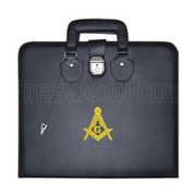 Masonic Apron Case Square & Compass Master Mason WM Provincial Leather Lock