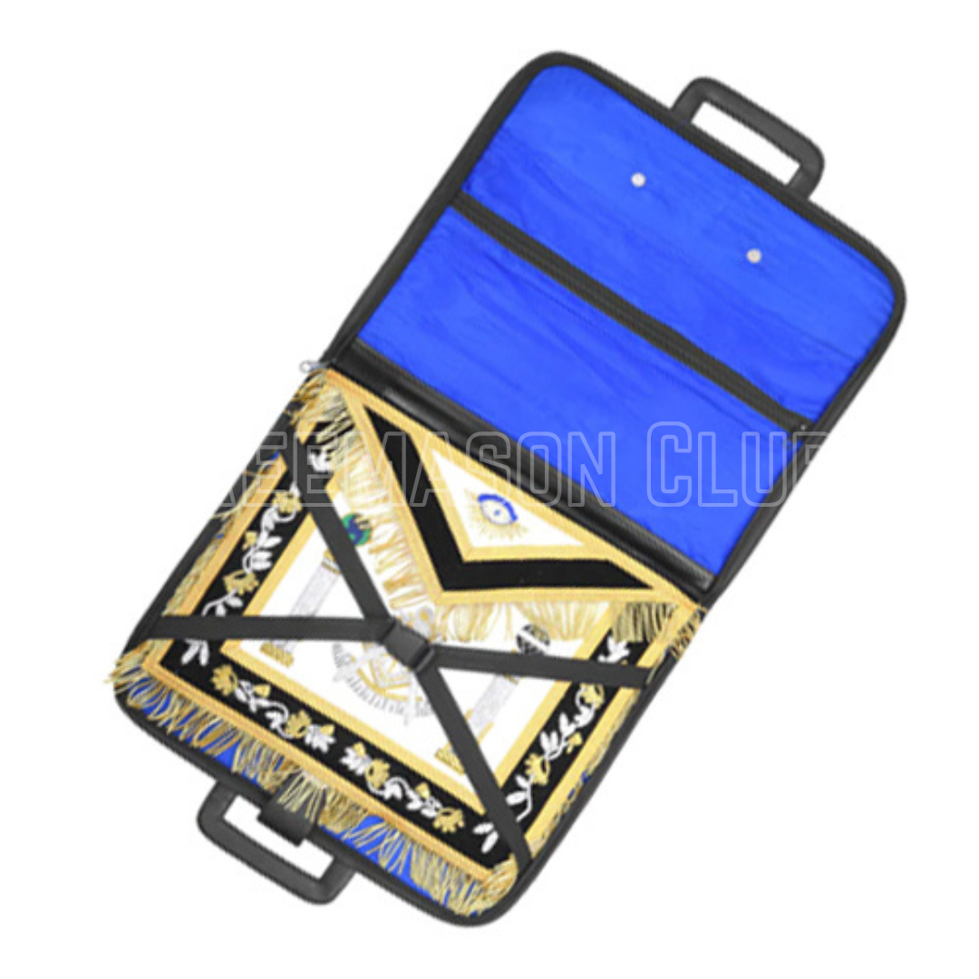 Masonic Apron Case Square & Compass Master Mason WM Provincial Leather Lock