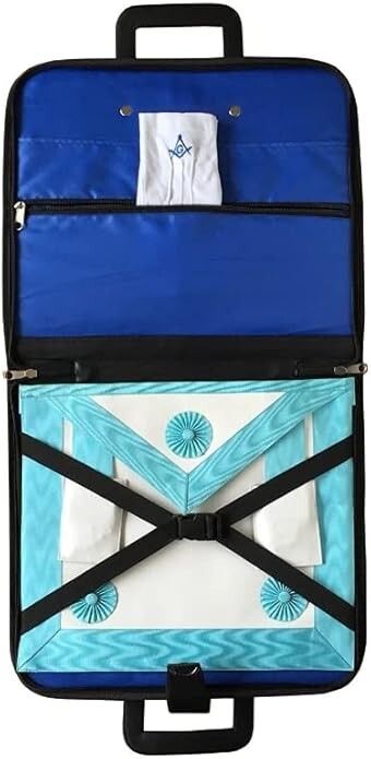 PAST MASTER BLUE LODGE APRON CASE - BLACK IMITATION LEATHER MM, WM, PROVINCIAL