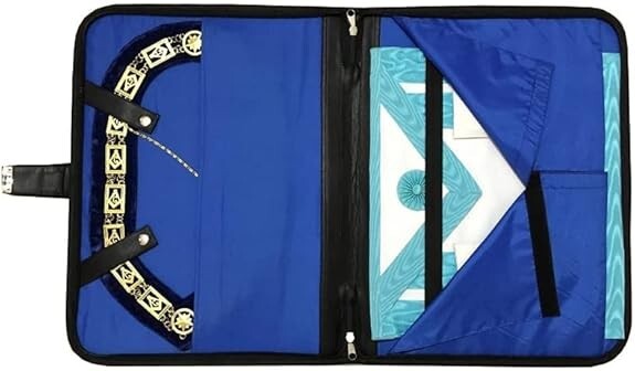 PAST MASTER BLUE LODGE APRON CASE - BLACK IMITATION LEATHER MM, WM, PROVINCIAL